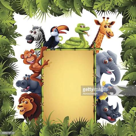 Jungle Animals with Bamboo Banner | Animals wild, Safari animals ...