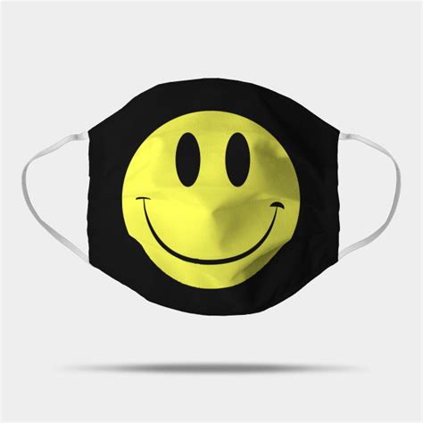 Classic Acid House Smiley Face Rave Culture Black - Smiley Face - Mask ...