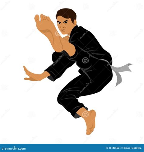 Silat And Martial Arts Silhouette Vector Illustration | CartoonDealer.com #190335122