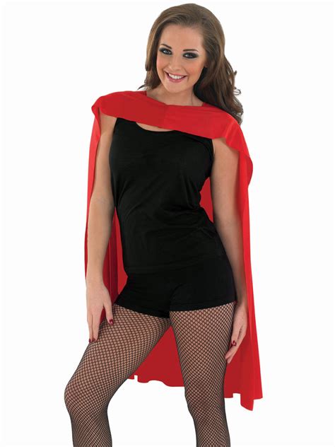 Adult Ladies Red Super Hero Cape - FS3557 - Fancy Dress Ball