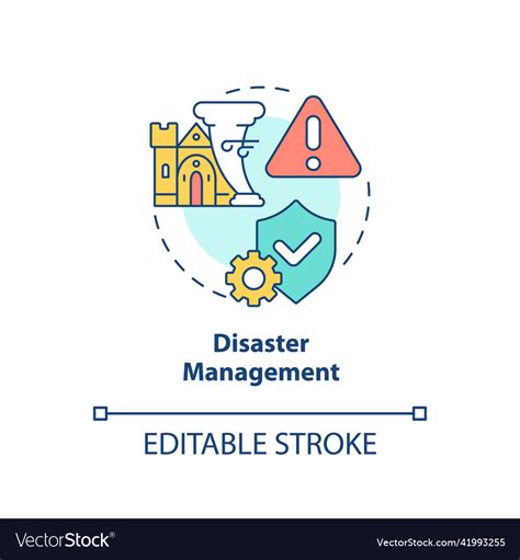 Disaster management concept icon Royalty Free Vector Image