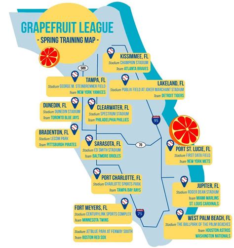 Spring Training Locations Map | Us World Maps