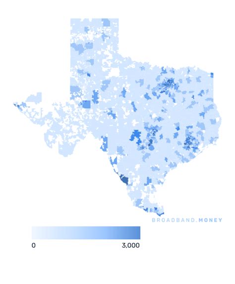 Texas Broadband Office Ready Strength Rank Map