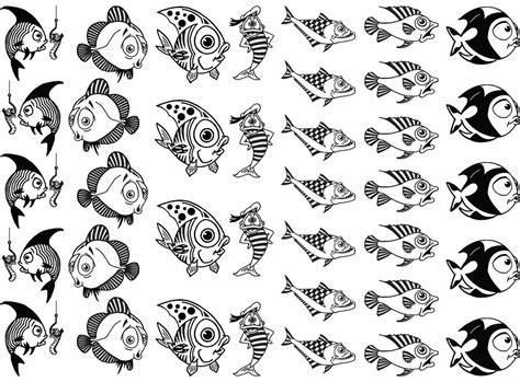 Funny Fish 37 pcs 1" Black Fused Glass Decals – Captive Decals