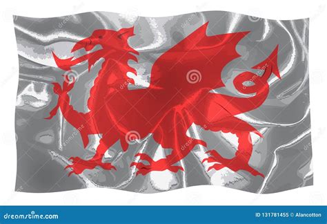 The Welsh Dragon flag stock illustration. Illustration of emblem - 131781455