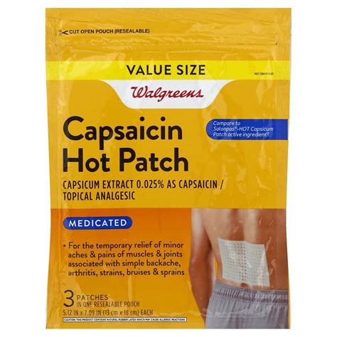 Walgreens Capsaicin Hot Patches Topical Analgesic | Walgreens