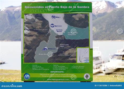 Argentino Lake and Perito Moreno Glacier Map in Patagonia, Argentina ...