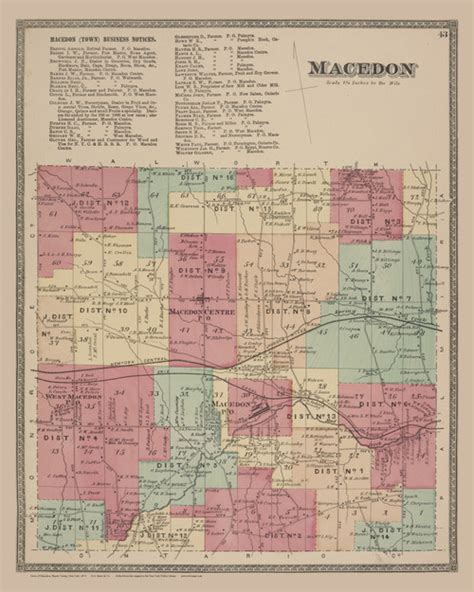 Macedon, New York 1874 - Old Town Map Reprint - Wayne Co. Atlas - OLD MAPS