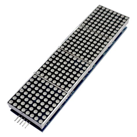 MAX7219 LED Dot Matrix 4 In 1 Display with 5P Line Module - techiesms