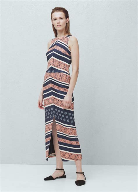 Langes, bedrucktes kleid - Damen | Mango Deutschland | Printed long dresses, Women long dresses ...