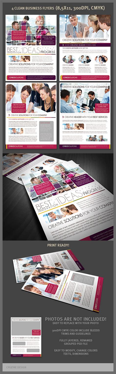 4 Clean Business Flyer Templates by hugoo13 on DeviantArt
