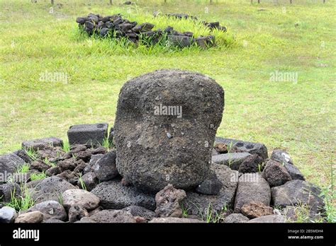 Easter Island, Anakena beach moai Stock Photo - Alamy