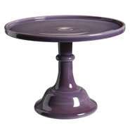 Mosser Glass Vintage Eggplant Purple Glass Cake Stand - 10"Dia x 8"H