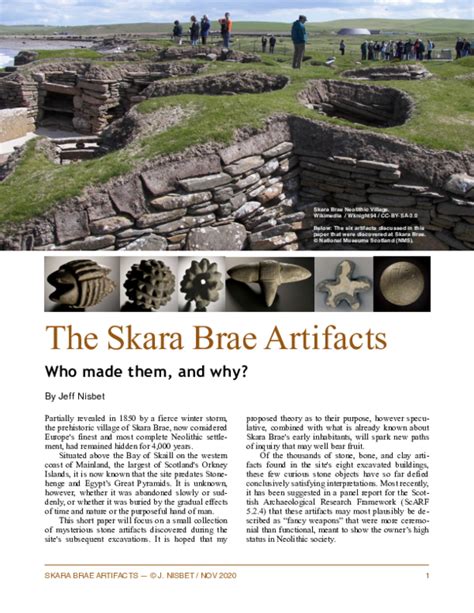 (PDF) The Skara Brae Artifacts: Who made them, and why?