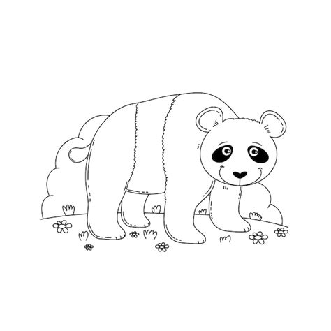 Free Vector | Hand drawn panda outline illustration