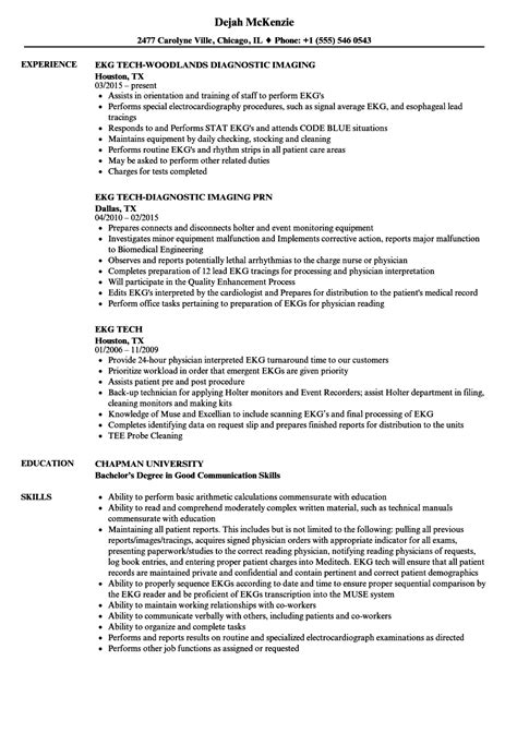 EKG Tech Resume Samples | Velvet Jobs