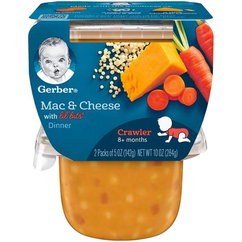 Gerber 3rd Foods Lil Bits Mac & Cheese Dinner Baby Food, 2-5 oz Tubs - Walmart.com - Walmart.com