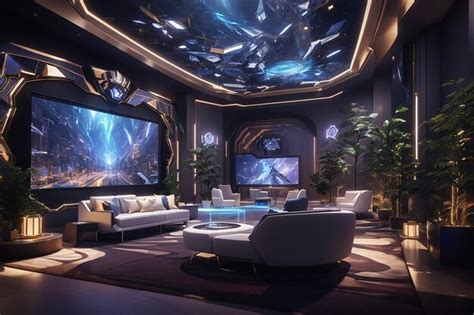 Premium AI Image | Virtual reality gaming room with dynamic lighting ...