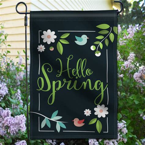 Hello Spring Decorative Garden Flags - 18 x 12.5 Inch - Anley Flags