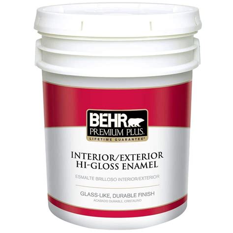 BEHR Premium Plus 5-gal. Ultra Pure White Hi-Gloss Low VOC Interior/Exterior Paint-2805005 - The ...