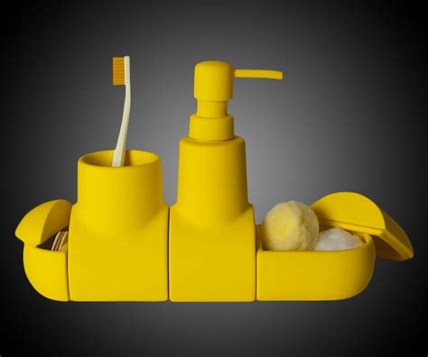 Yellow Submarine Bathroom Accessory Set | Bathroom accessory set, Yellow submarine, Bathroom ...