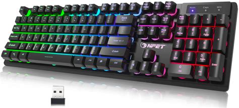 NPET K11 Wireless Gaming Keyboard Rainbow LED Backlit Keyboard – NPET ...