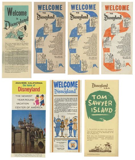 Set of (7) Disneyland Park Brochures.