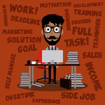 Stressed Worker Vector Art PNG, Worker Man Stress From Job Cartoon ...