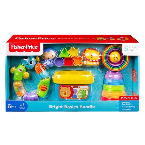 Fisher-Price Bright Basics Bundle, 5 Classic Toys Set - Walmart.com - Walmart.com