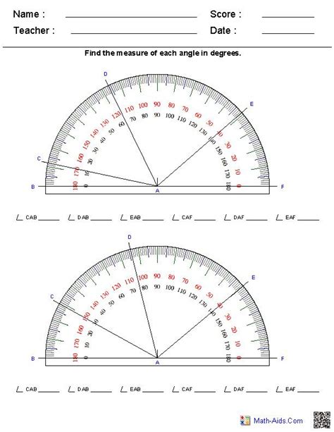 Measure Angles With A Protractor Worksheets