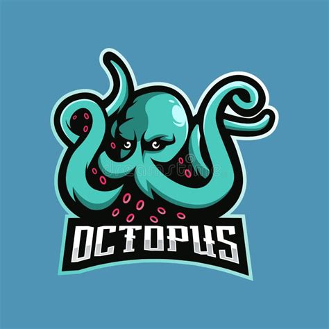 Octopus mascot logo stock vector. Illustration of game - 206917771