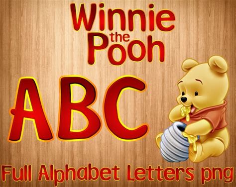 Winnie the pooh font png Winnie the pooh alphabet Winnie the | Etsy