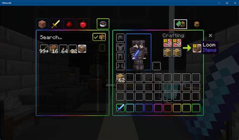 Animated RGB XP Bar + Hotbar + Inventory GUI for MC Bedrock Minecraft ...