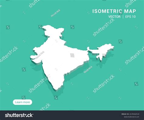 India Map White On Green Background Stock Vector (Royalty Free ...