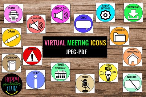 Virtual Meeting Icons / Signs-Teachers Graphic by Happy Printables Club ...