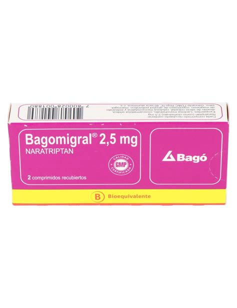 NARATRIPTAN BAGOMIGRAL 2.5 MG 2 COMPRIMIDOS BIOEQUIVALENTE LABORATORIO BAGÓ