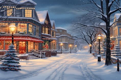 Winter Town Scene Illustrations Graphic by Shelbys Creative Designs ...