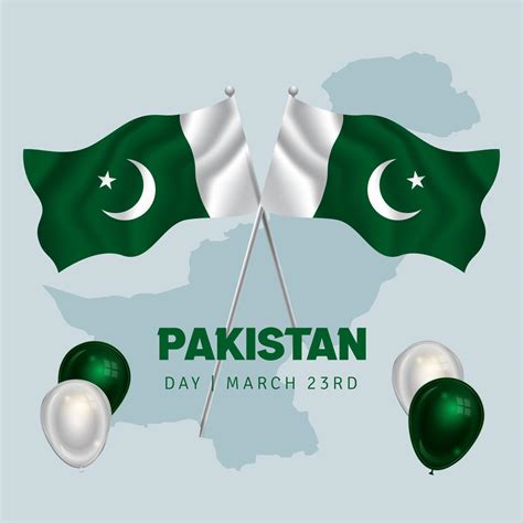 Pakistan Day March 23rd with flags illustration on Pakistan map isolated background 17639795 ...