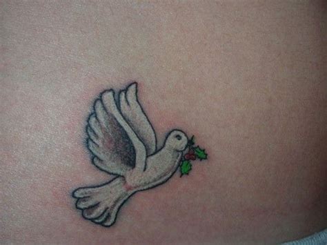 White Peace Dove Tattoo Design