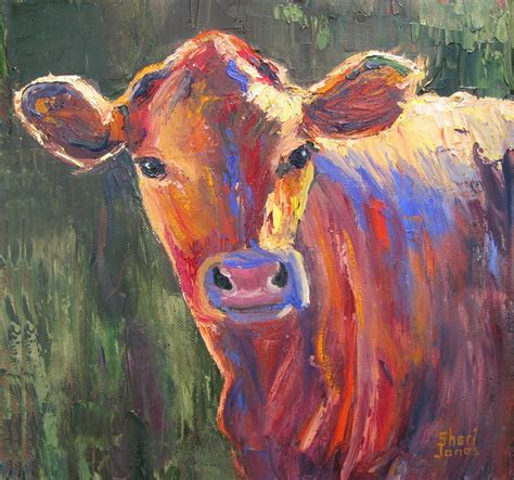 Sheri Jones Daily Painting Journal: Painted Cow, Contemporary Cow Painting by Sheri Jones