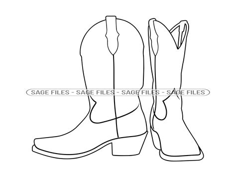 Cowboy Boot Outline