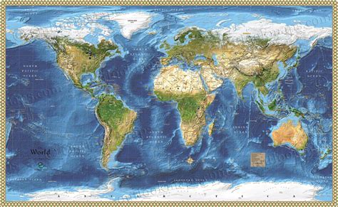 World Satellite Wall Map | Detailed Map with Labels