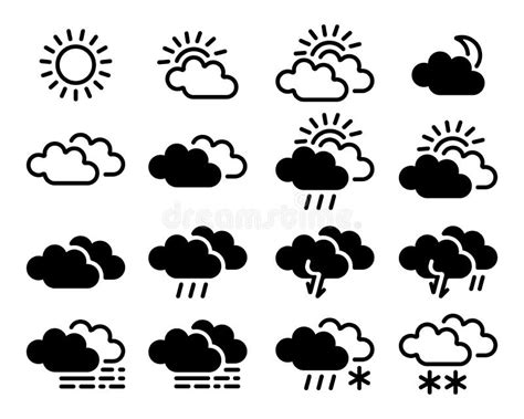 Weather Black White Icons Stock Illustrations – 8,900 Weather Black White Icons Stock ...