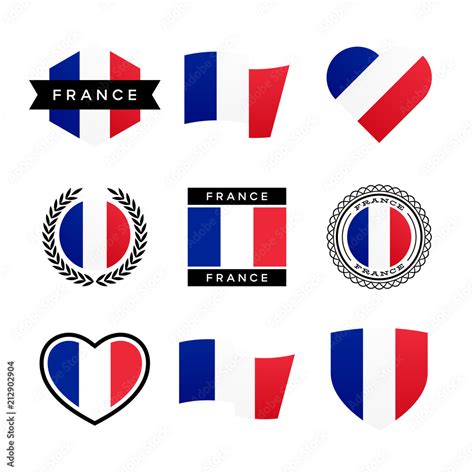 France flag vector icons and logo design elements with the French flag Stock ベクター | Adobe Stock