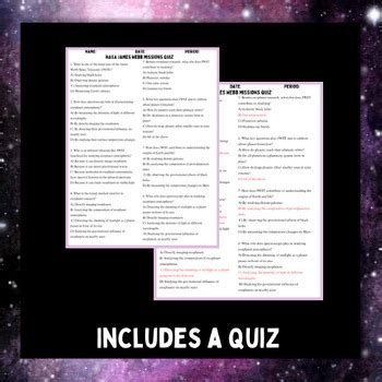 James Webb Mission Goals Webquest by The Science Studio | TPT