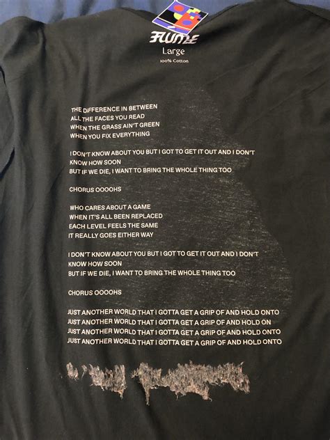 New merch comes with lyrics printed on the inside. Thought it was a ...