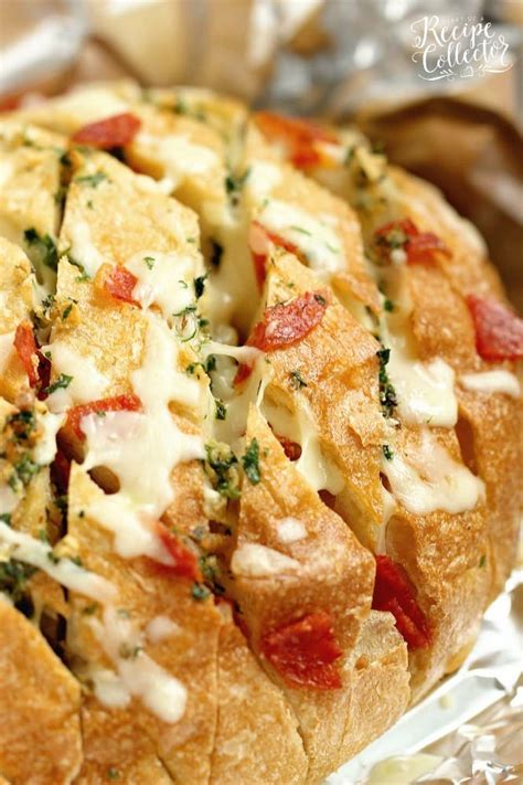 Cheesy Pepperoni Garlic Pull Apart Bread - Diary of A Recipe Collector