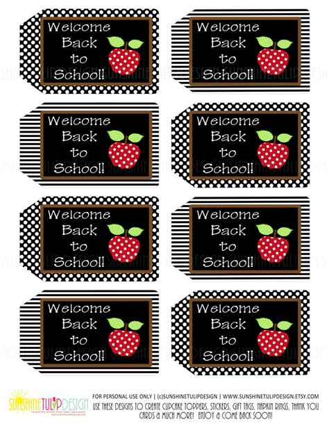 Printable Teacher Appreciation Welcome Back To School Gift