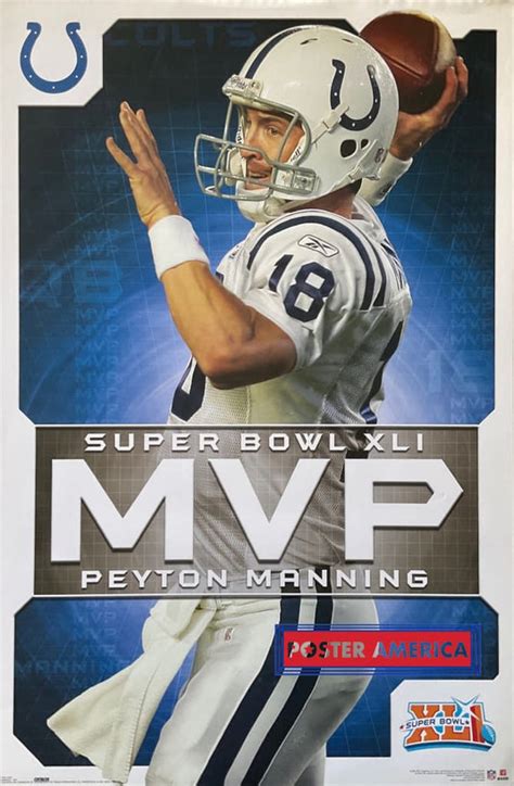 Peyton Manning Super Bowl XLI MVP 2007 Poster 22.5 x 34 – PosterAmerica