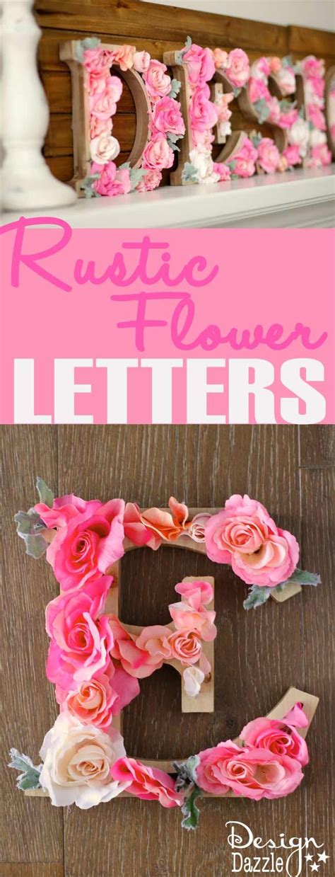 Make your own Rustic Flower Letters. Sweet idea for a nursery, bedroom or craft room. Tutorial ...